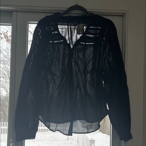 GAP Black Sheer Blouse